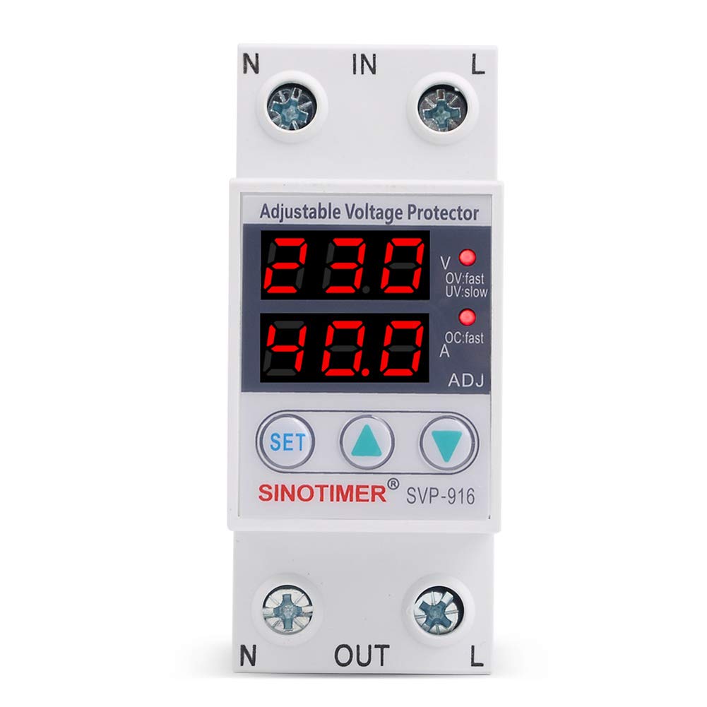 Garvee Relè di Sottotensione 220V Intelligente con Protezione Sovra/Sotto Tensione, Limitatore di Corrente 40A, Display Digitale, Uso Industriale