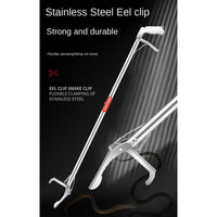 Pinza per serpenti Garvee da 120 cm, extra lunga, in acciaio inox, pieghevole, per catturare rettili, colore argento