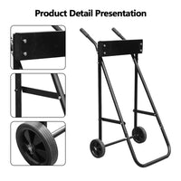 Carrello per motore fuoribordo Garvee, capacità 85 kg, supporto pieghevole per riparazione e trasporto imbarcazioni, altezza 99 cm, ferro, nero