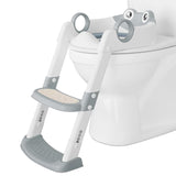 Seggiolino per vasino Garvee con sgabello e maniglie per bambini e bambine, grigio, bagno, altezza regolabile, antiscivolo, PP resistente