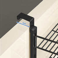 Mensola da cucina Garvee sopra la porta, 6 ripiani, regolabile, in metallo, nera, per risparmiare spazio in cucina e in bagno