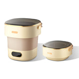 Lavatrice da campeggio Garvee Mini Lave-Linge da 13 litri con scolapiatti, motore silenzioso, ABS robusto, pieghevole per viaggi e campeggio, compatta, bianca - Beige 13L Norme Européenne