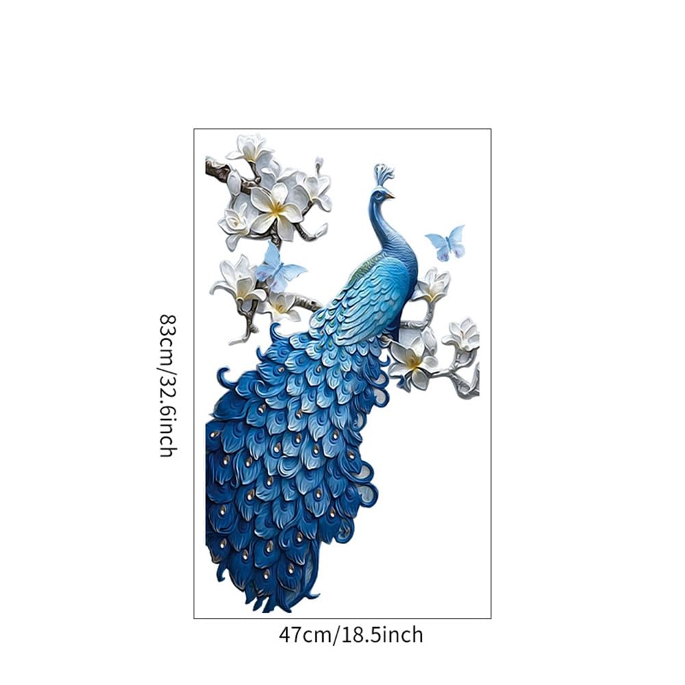 Adesivi murali Garvee con motivo a fiori di pavone, adesivi decorativi autoadesivi e rimovibili, 40 x 90 cm, colori vivaci, PVC resistente