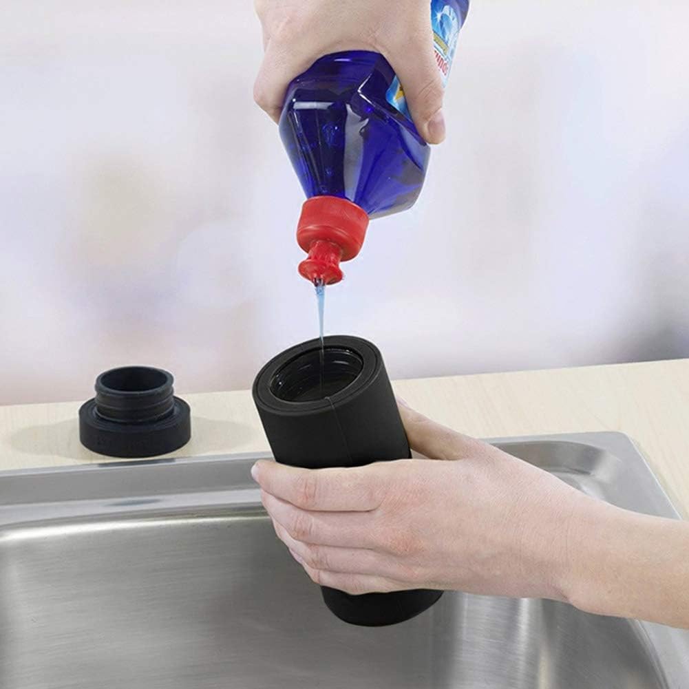 Dispenser di detersivo per piatti ricaricabile Garvee in silicone con divisore per cucina e bagno, bianco, facile da spremere