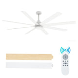 Ventilatore da Soffitto Garvee 72 Pollici con Luci e Telecomando, 8 Pale Dual Finish, Interno/Esterno, Nero e Noce, per Cucina e Patio - White