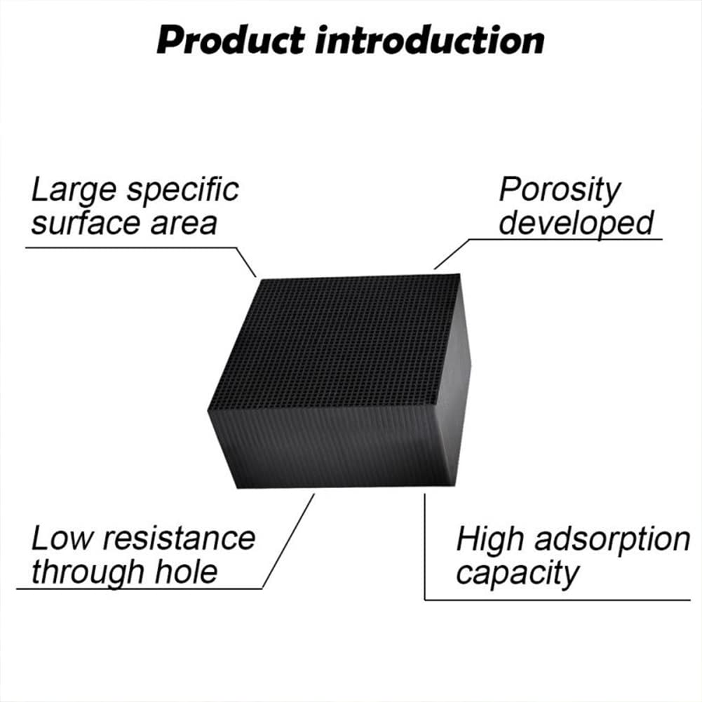 Cubi filtranti per acquari al carbone attivo Garvee con struttura a nido d'ape per acquari e piscine, neutralizzazione degli odori, purificazione dell'acqua, carbone attivo, nero