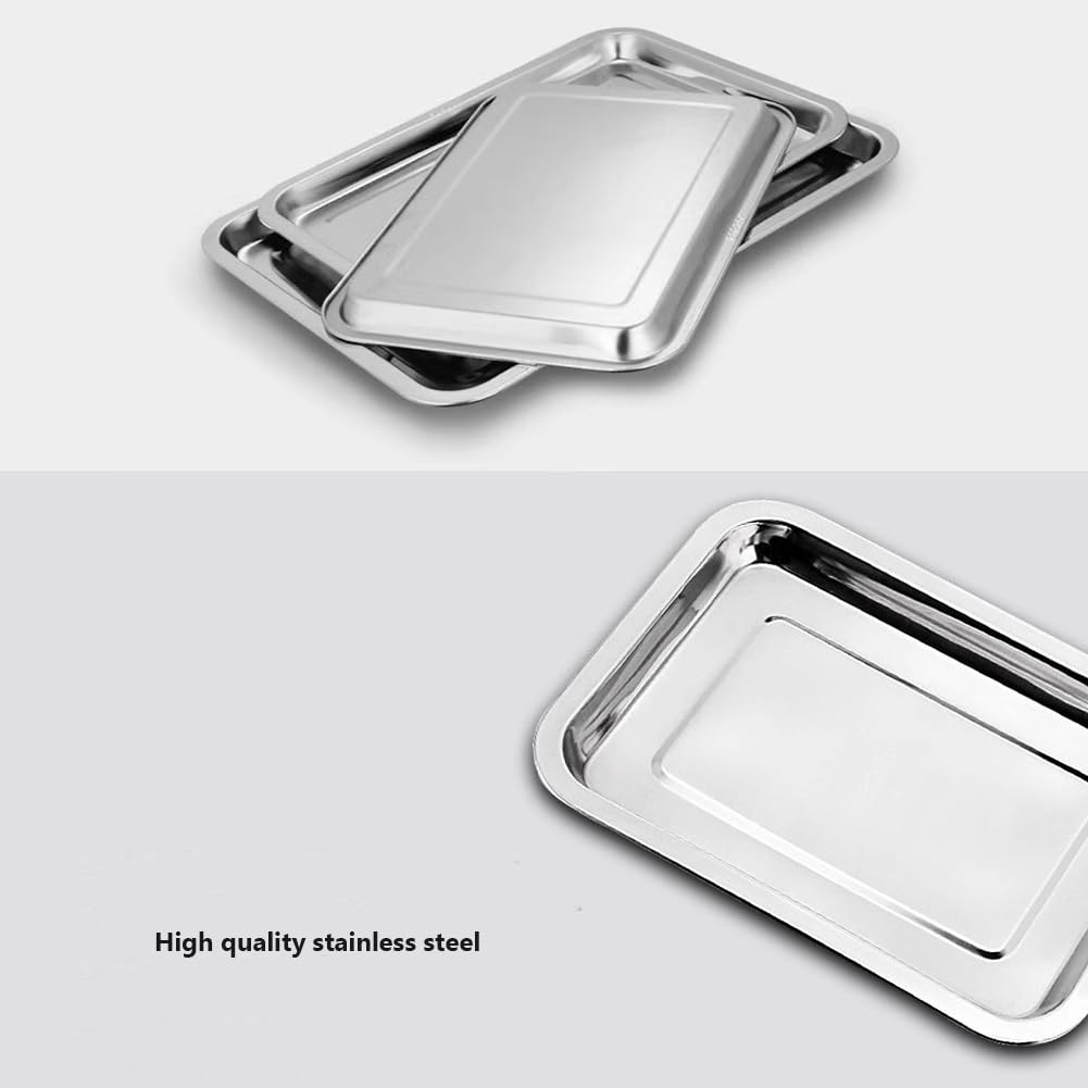 Piastra da forno universale Garvee in acciaio inox 304, grande capacità, rivestimento antiaderente, resistente al calore fino a 200°C, per arrostire e grigliare, argento