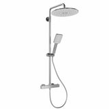Garvee Struttura Alternativa Doccia Moderna con Miscelatore Termostatico Set Completo per Bagno, Installazione Facile, Cromato, Regolabile 360° - Cromado, Cuadrado