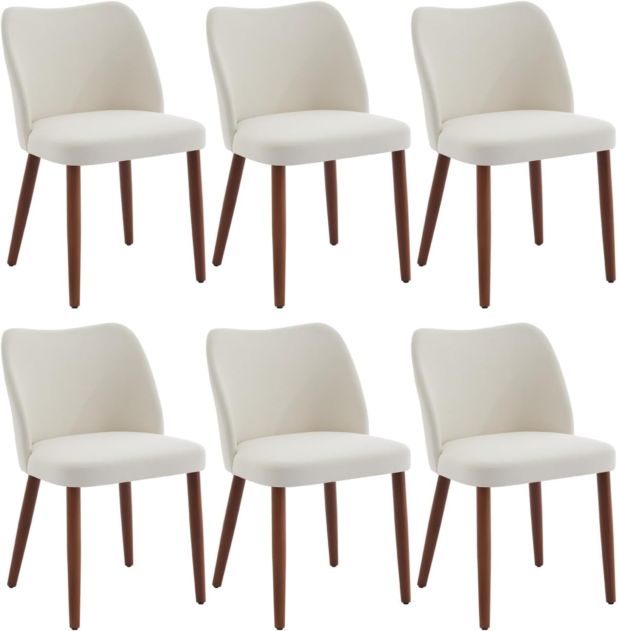 Garvee Set di 2 sedie da pranzo, in legno con rivestimento in lino e schienale ad ala, per cucina e sala da pranzo, 42x47x78 cm, colore naturale