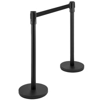 Pali di controllo della folla Garvee con cintura retrattile da 2 metri, altezza 91 cm, acciaio inossidabile e ferro, nero, per aeroporti ed eventi
