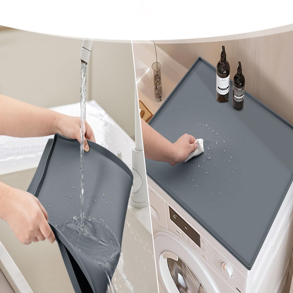 Tappetino/copri-appendiabiti in silicone Garvee per lavatrice, 50x60 cm, nero, antiscivolo, impermeabile