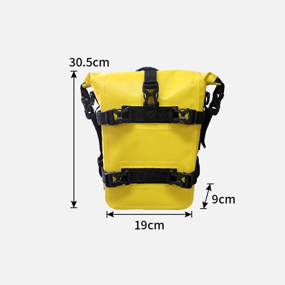 Borsa per moto Garvee con barra protettiva, impermeabile IPX6, 8L, gialla, per telai di moto e uso fuoristrada