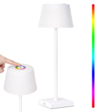 Lampada da tavolo dimmerabile wireless GARVEE con 8 colori, controllo touch, batteria da 4000 mAh, impermeabile per giardino, camera da letto, balcone, hotel, nero/bianco - Bianco