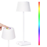 Lampada da tavolo dimmerabile wireless GARVEE con 8 colori, controllo touch, batteria da 4000 mAh, impermeabile per giardino, camera da letto, balcone, hotel, nero/bianco