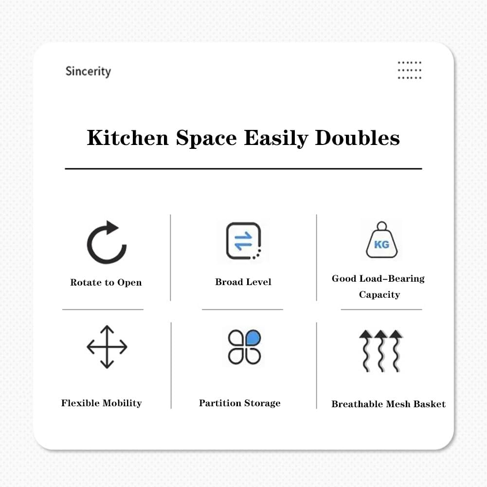 Carrello da cucina in acciaio Garvee 5 in 1, carrello girevole per frutta e verdura con 4 ruote per soggiorno e cucina, design mobile multistrato