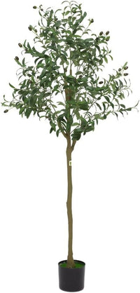 Albero di ulivo artificiale Garvee da 5 piedi con foglie e frutti realistici per soggiorno, camera da letto, ufficio, 150 cm, verde