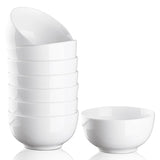 Garvee Set 8 Ciotole in Ceramica Bianca 4.5" - Controllo Porzioni, Resistenti Microonde, Design Impilabile, Multiuso per Cucina e Feste