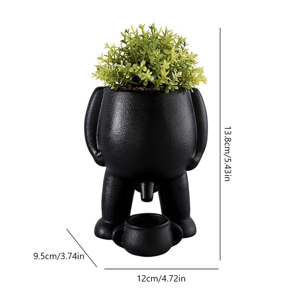 Garvee Blumentopf Mit Abflusslöchern Teekannen-Design Keramik Für Innen & Außen Büro & Garten Mehrfarbig
