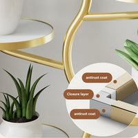 Supporto per piante in metallo Garvee a 5 ripiani, salvaspazio, asimmetrico, per balcone, soggiorno, giardino