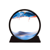 Clessidra artistica in movimento GARVEE 3D con paesaggio naturale da 7 pollici, blu, per soggiorno e ufficio - Blu