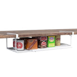 Mensola sottobanco regolabile Garvee con base antiscivolo, griglia metallica, clip a cuneo, organizer da cucina, bianco