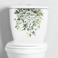 Garvee Toilettenaufkleber Grüne Blätter PVC Selbstklebend Für Badezimmer Wohnzimmer 30x30x1cm Grün