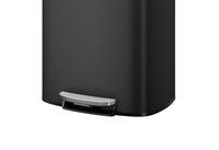 Set di bidoni della spazzatura in metallo Garvee da 13 galloni e 2,6 galloni, antiruggine, pedale, per cucina e bagno, nero, compatto