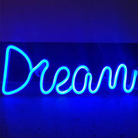 GARVEE Dream Neon Sign LED USB Powered Applique Luce notturna Decorazione Camera da letto Bar Matrimonio, 39x13,5 cm