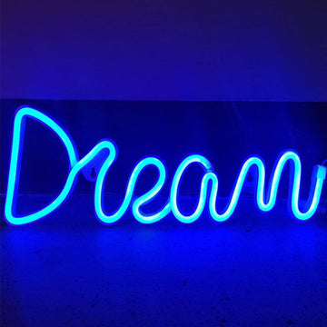 GARVEE Dream Neon Sign LED USB Powered Applique Luce notturna Decorazione Camera da letto Bar Matrimonio, 39x13,5 cm