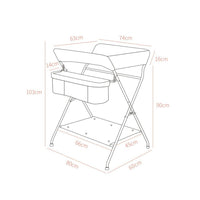 Fasciatoio mobile pieghevole Garvee con cestino portaoggetti per neonati e bambini piccoli 60x80x103 cm PVC impermeabile