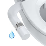 Garvee Bidet Aufsatz Slim Non Elettrico con Doppeldüsen Autopulenti per WC Standard, Uso Quotidiano, ABS Resistente, Design Ultra Sottile, Regolazione Pressione Acqua - Weiß/Eb5600