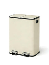 Garvee Pattumiera Cucina 2x15L Acciaio Inox Pedale Soft-Close Coperchio Beige Sistema di Separazione Rifiuti Riciclaggio Organico - Beige