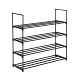 Scarpiera Garvee con 4 ripiani, robusto ripiano in metallo per riporre le scarpe nel corridoio, 90 x 30 x 84,5 cm, nero