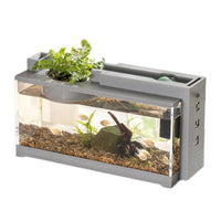 Garvee Micro Landscape Aquarium Set completo con filtro a flusso d'acqua silenzioso per la decorazione della scrivania dell'ufficio 31,5x13x16,5 cm trasparente