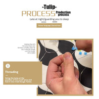 Garvee Lampada da Tavolo Notturna Tulipano DIY con Specchio LED, Luce Soffusa, Materiale Artigianale, per Camera e Scrivania, Blu, Rosa, Lilla, Mix