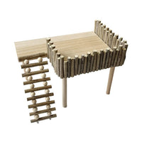 Piattaforma di arrampicata in legno per criceti Garvee per gabbia per criceti, mensola per attività con scala