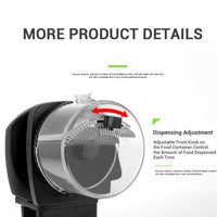 Garvee Dispenser Automatico per Pesci Acquario, Alimentatore Regolabile con 2 Modalità Temporizzate, Batteria, Coperchio Antiumidità, Adatto a Vetri fino a 2.5"