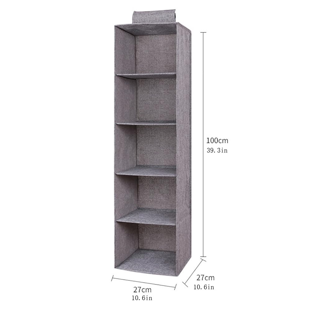 Garvee Closet Storage Organizer Mensole sospese Organizzatore di vestiti pieghevole 5 livelli di stoccaggio per camera da letto