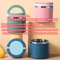 Garvee Termo Térmico para Alimentos Frasco Acero Inoxidable 304 Doble Capa Aislamiento al Vacío Asa Antifugas 630ml/1000ml Ideal Picnic Trabajo
