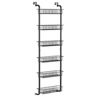 Garvee Tür Hängeorganizer, 6 Körben Türregal Zum Einhängen, Küche Organizer Gewürzregal Wand Küchenregal Hängend Tür Organizer Für Bad, Küche, Speisekammer, Ohne Bohren, Schwarz, 39cm B X 27cm T X 160cm H