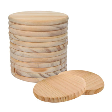 Set di 10 sottobicchieri rotondi in legno Garvee, sottobicchieri fai da te vuoti, diametro 7 cm, spessore 6 mm, legno non trattato, per pittura e incisione, protezioni per tavolo, idea regalo