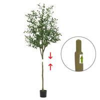 Albero di ulivo artificiale Garvee da 5 piedi con foglie e frutti realistici per soggiorno, camera da letto, ufficio, 150 cm, verde