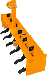 Garvee Cultivatore a 3 Punti con 6 Zanne, Denti in Molla d'Acciaio, Raschietto a Cassa 140 cm Acciaio Antiruggine, Regolabile, Compatibile CAT-0, Giardinaggio Agricoltura - Yellow