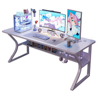 Scrivania per computer piccola Garvee da 31" con gancio per cuffie per camera da letto e ufficio, robusta e durevole, salvaspazio, struttura in acciaio e pannello denso di alta qualità, nera