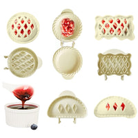 GARVEE Set di 3 mini stampi per crostate, pratico pressa per impasto, classico stampo per tortine di mele, robusto, per Natale e Ringraziamento