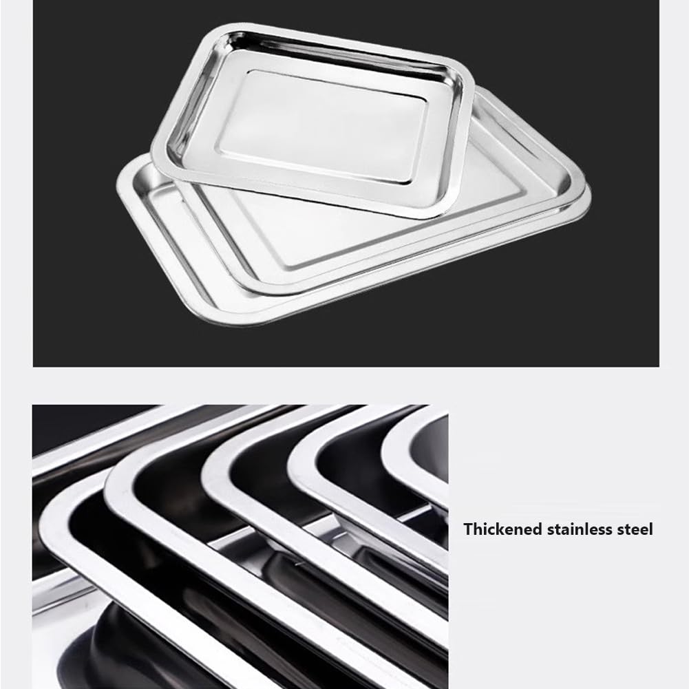 Piastra da forno universale Garvee in acciaio inox 304, grande capacità, rivestimento antiaderente, resistente al calore fino a 200°C, per arrostire e grigliare, argento