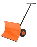 Garvee Pala da Neve con Ruote, Lama Regolabile 5 Posizioni, Acciaio Robusto, Manico Ergonomico, 91,4 cm Larghezza, per Vialetti e Ingressi - Arancione
