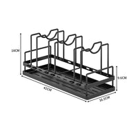 Garvee Set di 2 scolapiatti multifunzionali in acciaio al carbonio - Salvaspazio e regolabile - Acciaio inossidabile - Per lavello da cucina - Nero