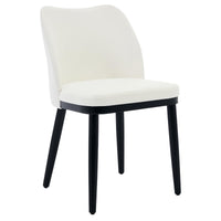 Garvee Set di 2 sedie da pranzo in lino con seduta imbottita e gambe in legno per cucina e bar, bianco sporco, imbottite ergonomicamente, moderne