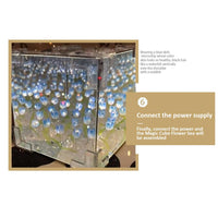 Lampada da notte Garvee Tulipanowa fai da te fatta a mano con motivo floreale quadrato, lampada da tavolo, ornamento, regalo per la camera da letto di donne e ragazze